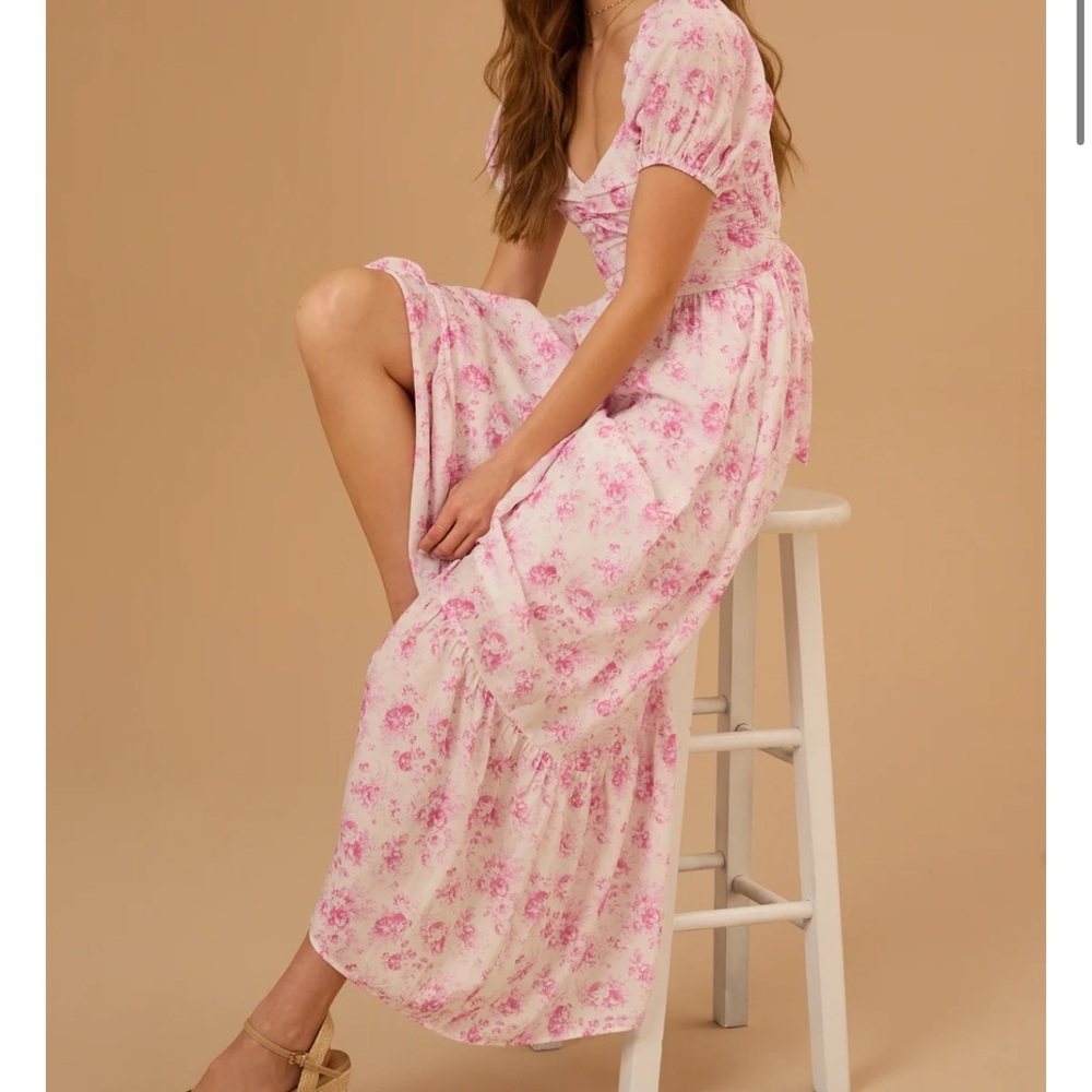 Floral Pink Maxi Dress